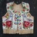 Vintage antique GYPSY silk embroidered floral rose waistcoat hessian vest top coat jacket S