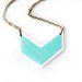 Geometric Chevron Triangle Necklace (Blue/White)