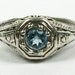 Blue Topaz Victorian Filiagree ring engagement ring