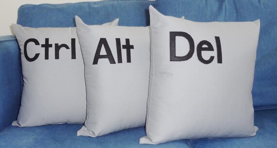 control alt delete pillows ctrl alt del throw pillow trio control alt delete pillows ctrl alt del throw pillow trio