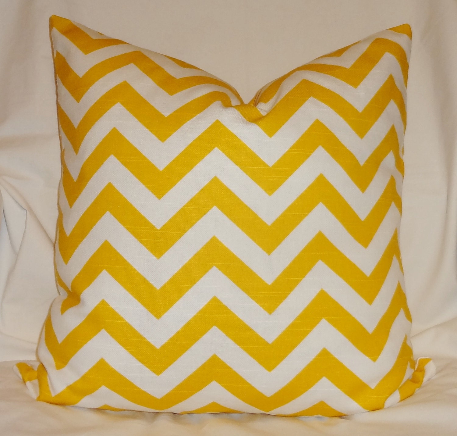Zig Zag Yellow/White Chevron Pillow Cover 18x18
