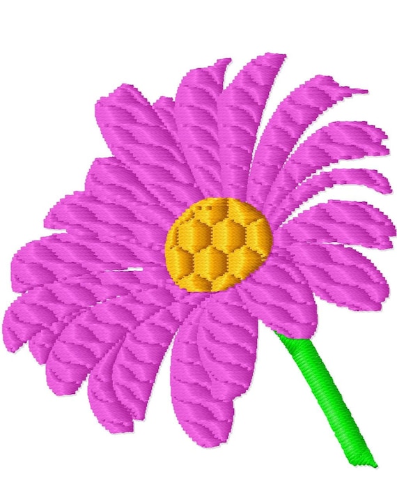 Daisy flower 2 tilted machine embroidery 10 sizes Daisy flower 2 tilted machine embroidery 10 sizes