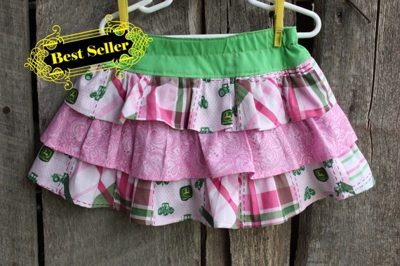 Items similar to John Deere-Girl's Ruffled Skirt 2t, 3t, 4t, 5, 6 on Etsy