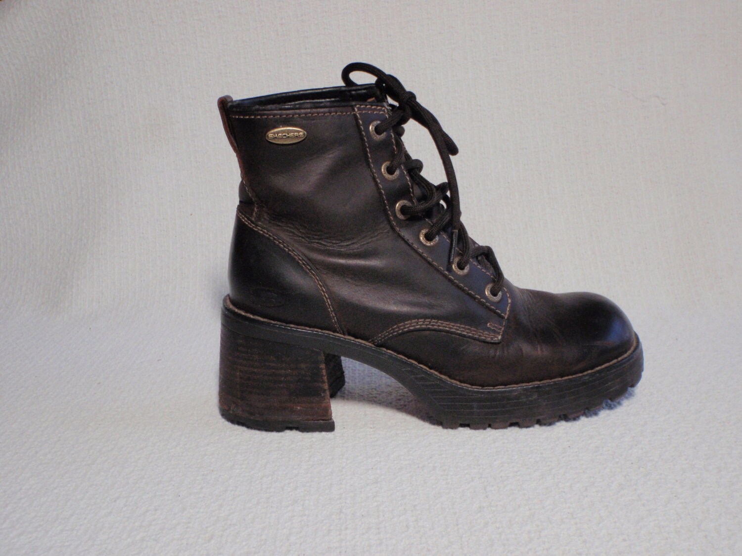 Items similar to 90s Sketchers Grunge Chunky Platform Boots/ Brown ...