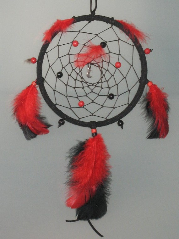 red and black bedroom decorated dream catcher