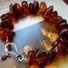 Amber Bracelet, Large Amber Beaded Sterling Silver Bracelet