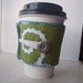 Coffee Sleeve - Coffee Cozy - Reusable - Green and White Swirls