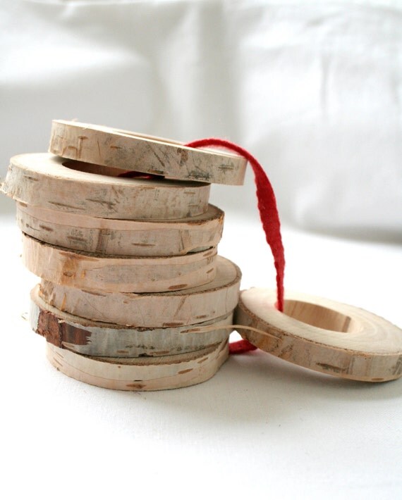 Rustic napkin rings from light birch wood set of 8 eco