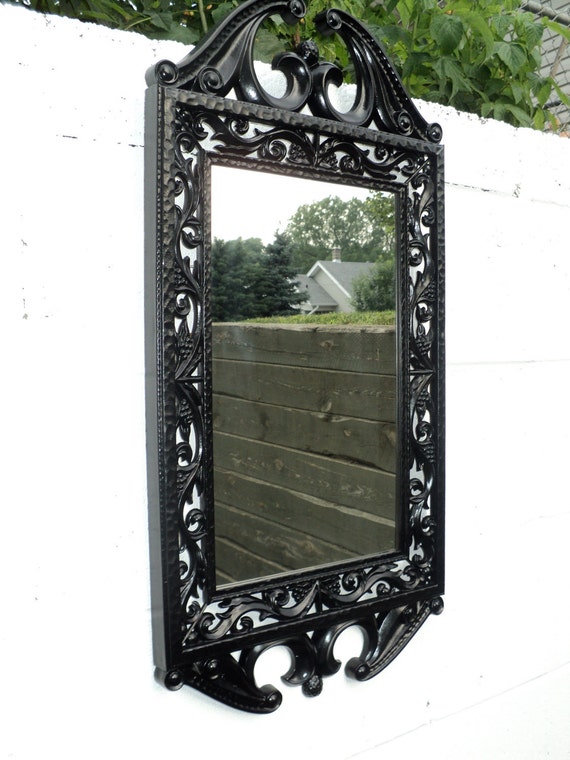 Black Victorian Ornate Wall Mirror