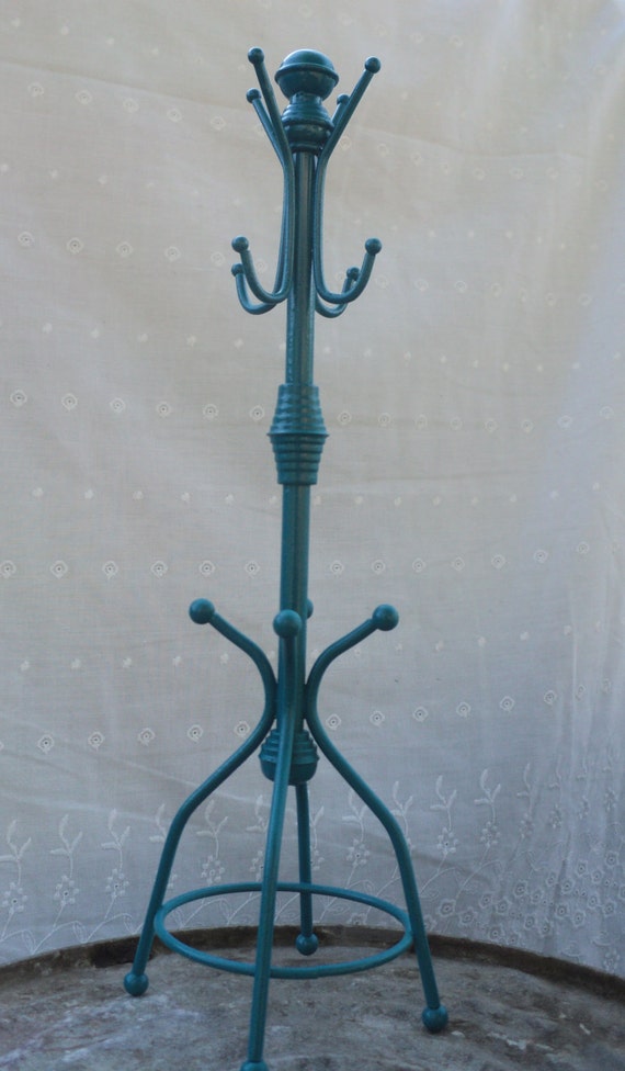 Peacock Blue Coat Rack Jewerly Holder Metal