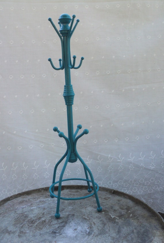 Peacock Blue Coat Rack Jewerly Holder Metal