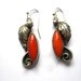Vintage Silver Navajo Red Coral Earrings