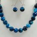 Blue Agate Necklace and Earrings