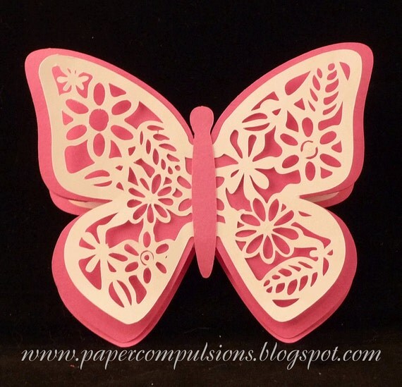 Download Butterfly Easel Card SVG cut files with Detailed Cutouts