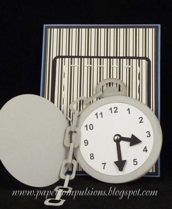 Pocket Watch Card with Pocket SVG's Cut Files and