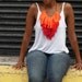 Layered UpCycled Fringe Necklace-Red & Orange-Treasury Item
