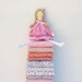 Cute cloth doll -fabric doll play set - Princess and the Pea in pink dress,blonde with twelve mattresses,bunny and kitten - gift for girl