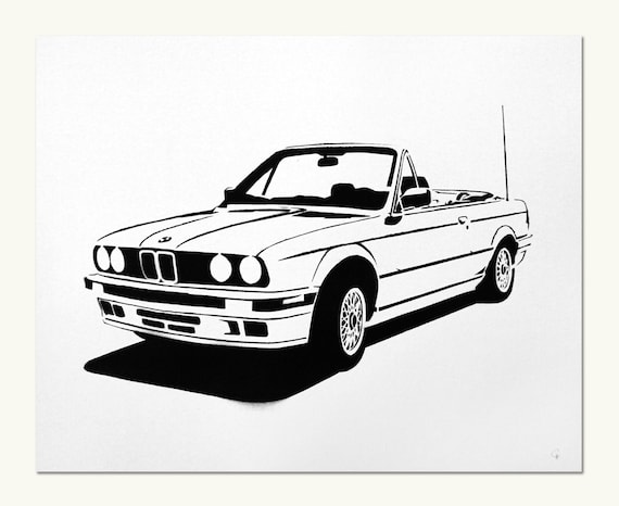 Items similar to Classic Car Print - BMW E30 Convertible on Etsy