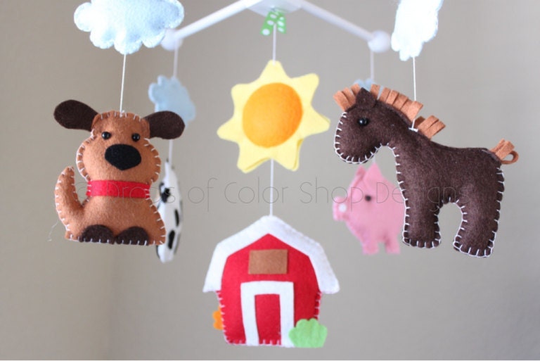 RESERVED Baby Crib Mobile Baby Mobile Farm by
