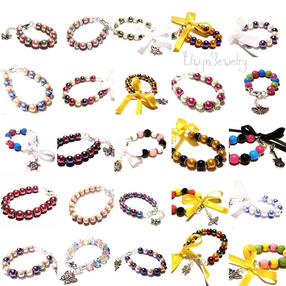 Items similar to 5 Kids Bracelets - Discount, Little Girl Bracelet ...