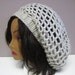 Crochet Slouchy Hat - Lacy Open Weave - Linen Beige