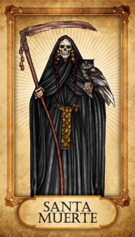 items-similar-to-santa-muerte-prayer-card-on-etsy