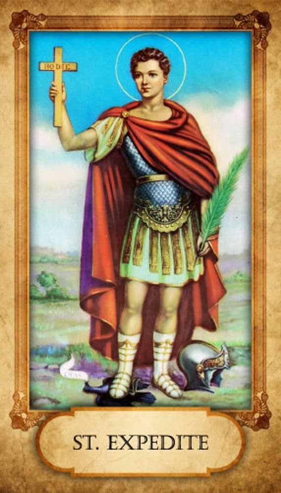 Items similar to St Expedite Prayer Card on Etsy
