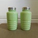 Vintage Jeannette Jadite Beehive Shakers