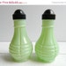 Vintage Fire King Fired On Green Salt & Pepper Shakers