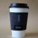 Coffee Cup Cozy-Reusable- Black and Gray Flannel