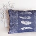 Blue Decorative pillow with Feathers