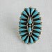 Vintage Southwestern Sterling Silver and Faux Turquoise Bold Navajo Style Ring