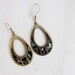 Vintage Mexican Earrings Inlaid Abalone Oval Hoops