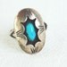 Vintage Navajo Silver and Turquoise Shadow box Ring