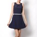 Vintage Navy Blue Polka Dot Dress - Mini - 90s