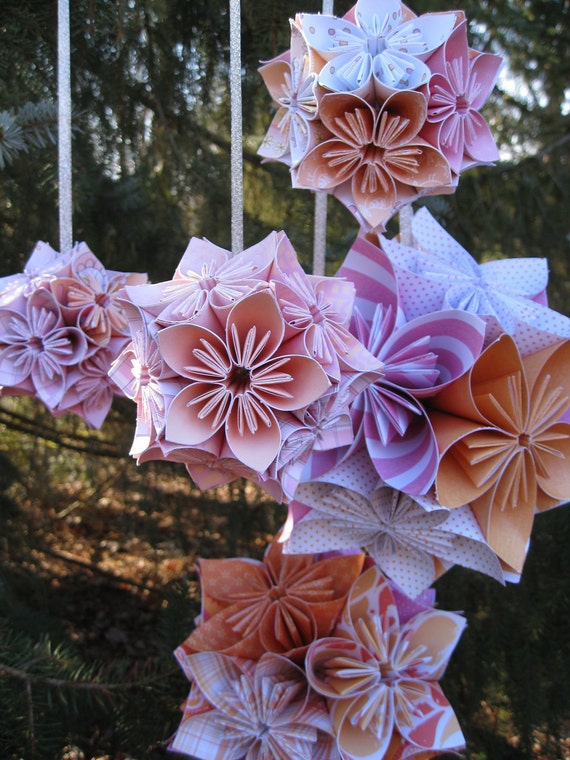 5 Kusudama Ball Decorations CHOOSE YOUR COLORS. Hanging