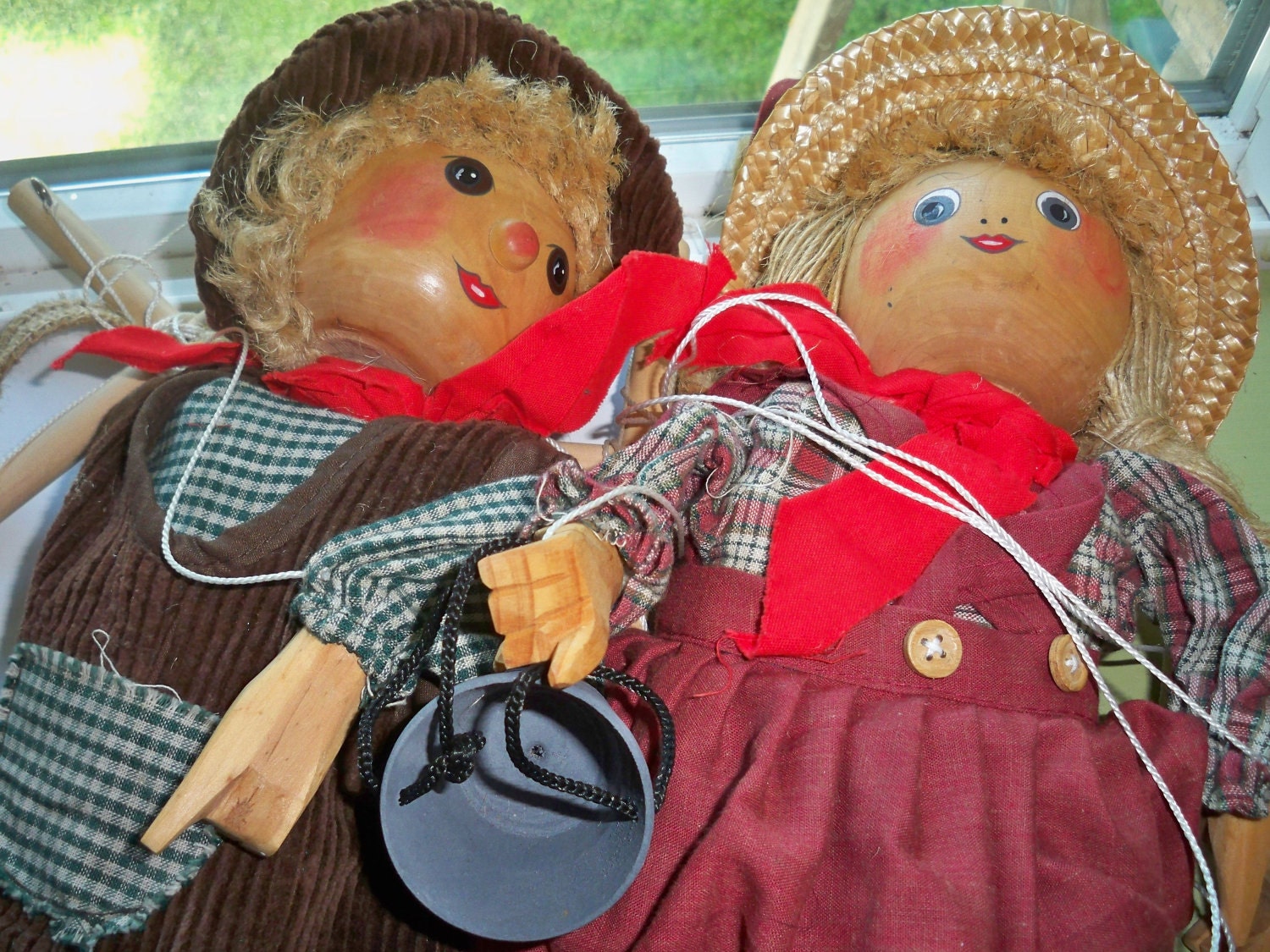 MEGA SALE Vintage Puppets. Girl and by eclecticnesting