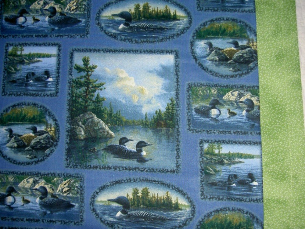 Loon Lake large throw Canadian Blanket by AnnsCanadianBlankets