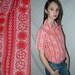 Vintage 60s coral day blouse / novelty print / mid century / mad men .... M L / bust 40