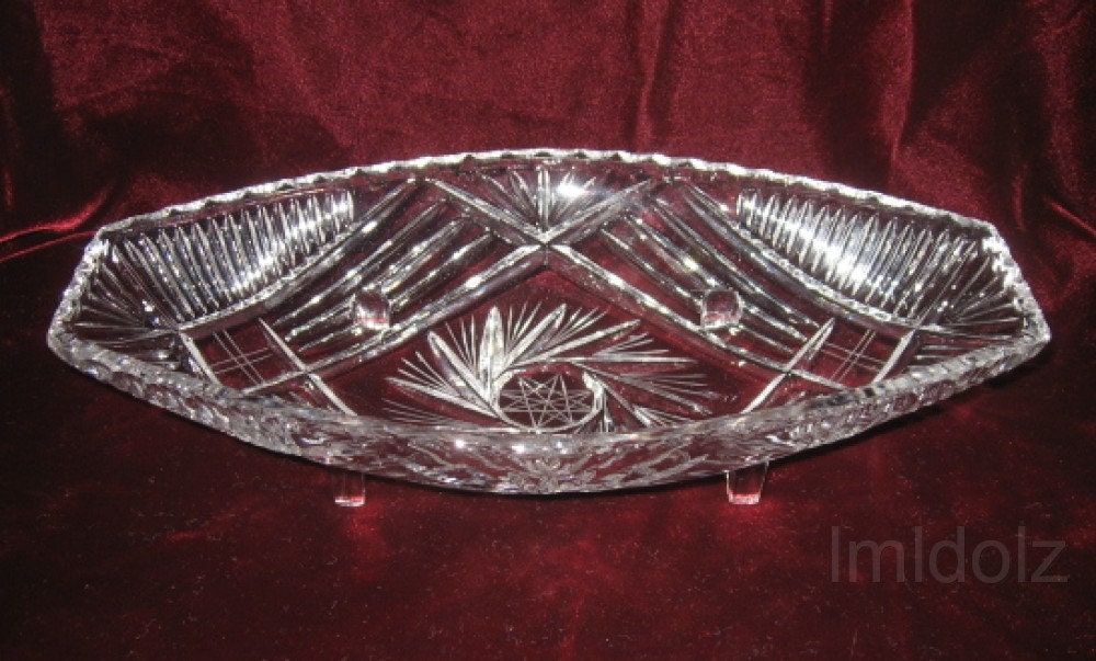 Beautiful Pressed and Cut Clear Glass Celery Dish Haute Juice