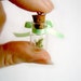 Tiny dragon in a bottle - OOAK pendant in mint green and gold