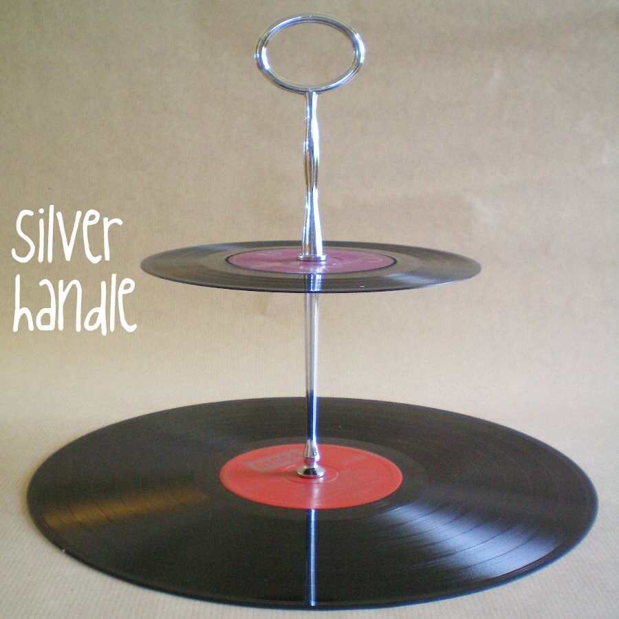 Recycled Vinyl Record Cake Stand