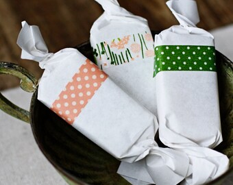 40 Wrapped Soap Favors - Baby Shower Favors - Handmade Vegan Soap - Bridal Shower Favors - Cold Process Soap