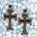 Low Close Out Price-Antique Copper Bali Cross Charm- 6 pieces