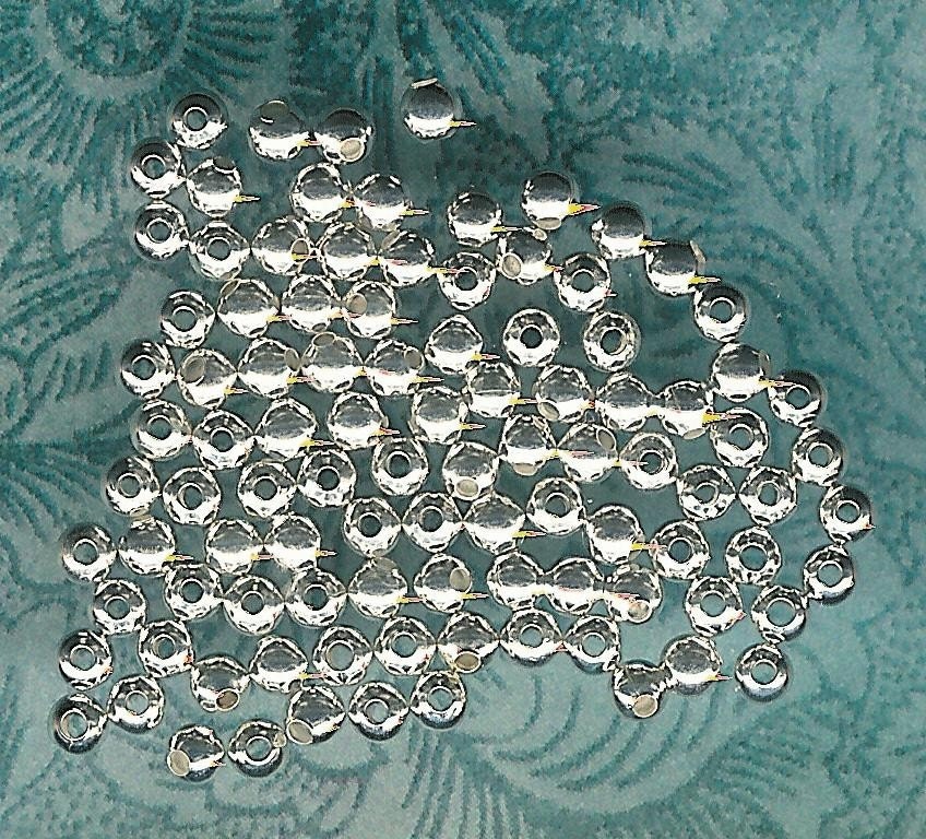 2mm Round Silver Plated Beads 144 pieces 2mm Silver Bead