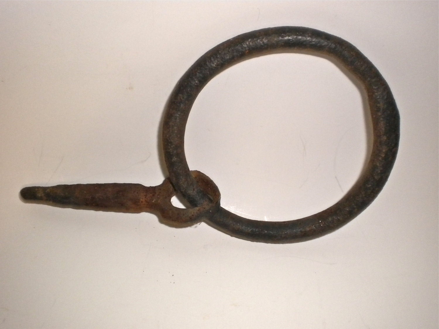 Antique Iron Hitching Post Ring Circa 1800 Primitive Handmade