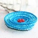 CIJ sale Large red blue brooch Statement jewelry Turquoise Teal blue Nautical Sea Spiral Geometric Modern crochet jewelry Gift for her
