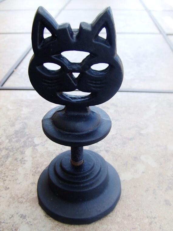 Vintage Cast Iron Cat String Holder 1970s