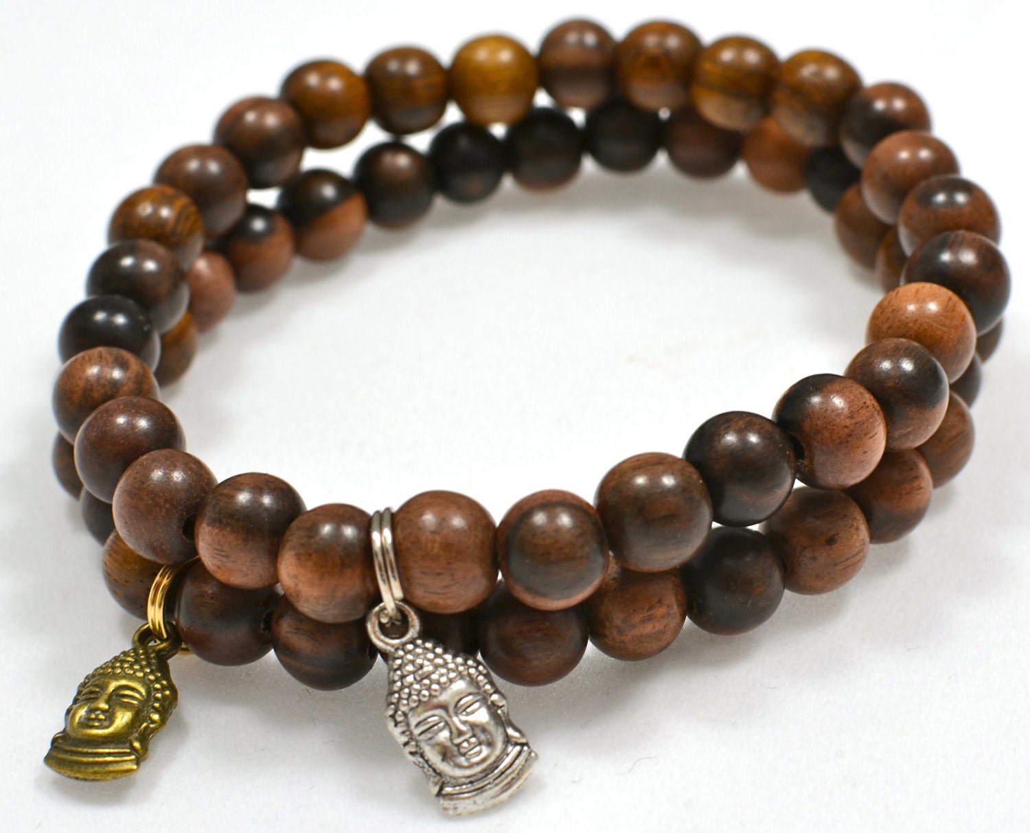 Men S Beaded Bracelet With Dark Brown Tiger Kamagong Wood