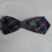 Blue Green Plaid Clip On Bow Tie Vintage